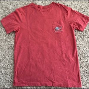 Boys Vineyard Vines Lacrosse T-Shirt - Youth Medium (12-14) - Crimson/Pink color